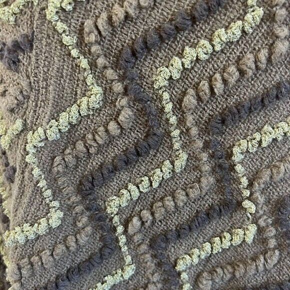 BCBGMaxAzria Asymmetrical Womens Brown Poncho Sweater Boho Chunky Knit Shawl OS - Picture 10 of 12